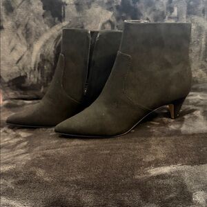 Express Black Pointed Toe Suede Ankle Booties